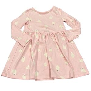 NWT‎ Cat & Jack Girls Light Pink Ghost Dress Halloween Fall Cotton Blend
